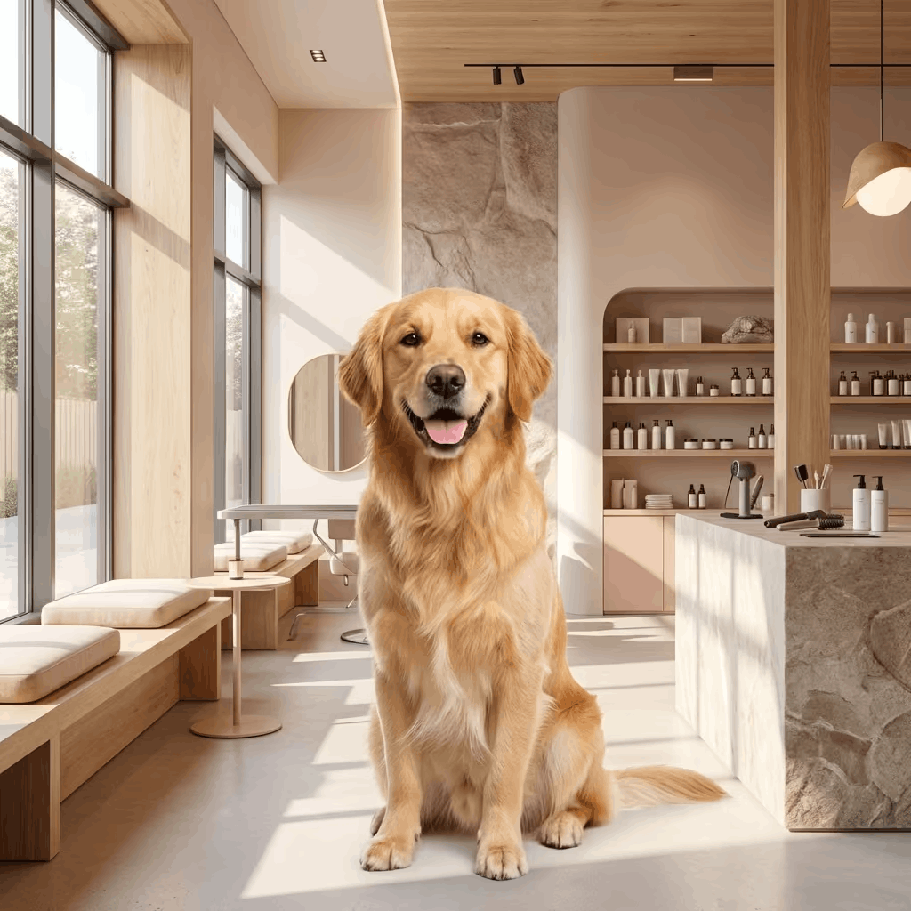 Chien heureux après toilettage